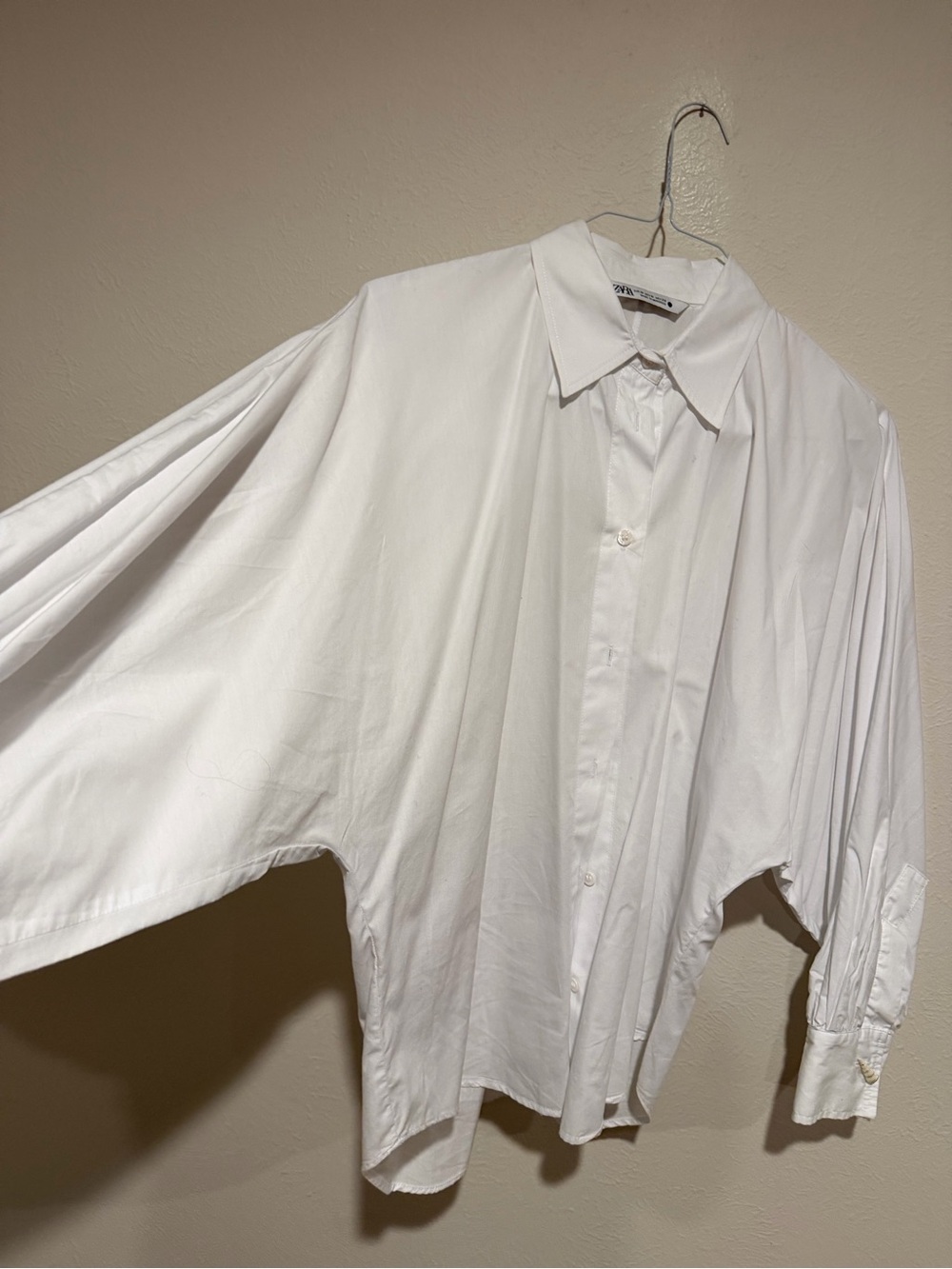 Zara Oversized White Button-Down Shirt
